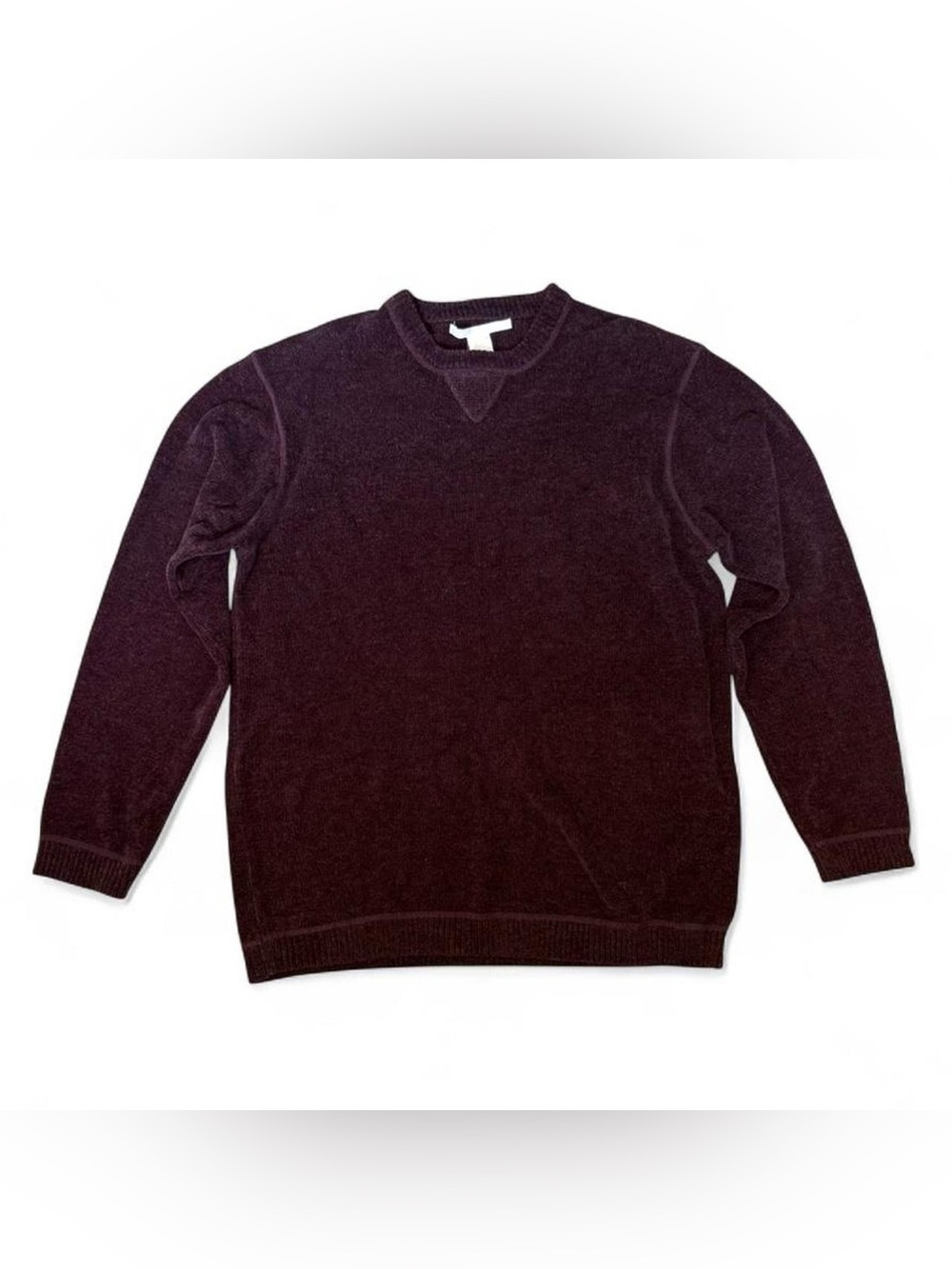 Vintage Perry Ellis Burgundy Velour Chenille Sweater